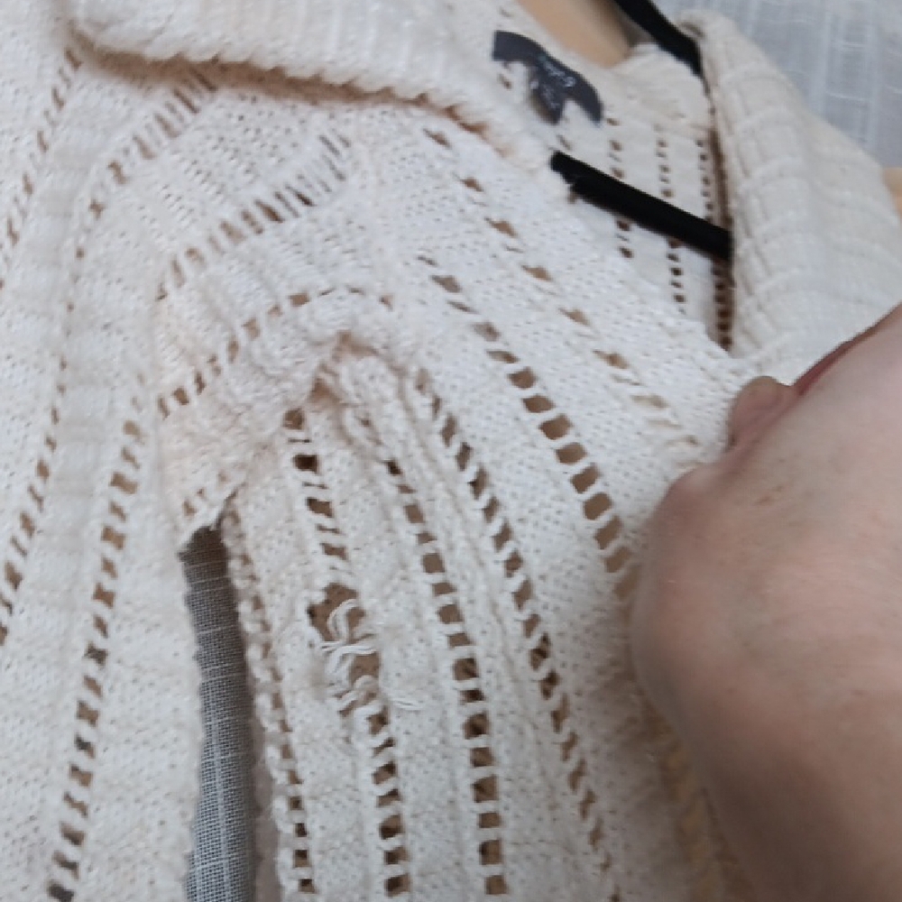 Cream Open-Knit Sweater - Picture 13 of 13